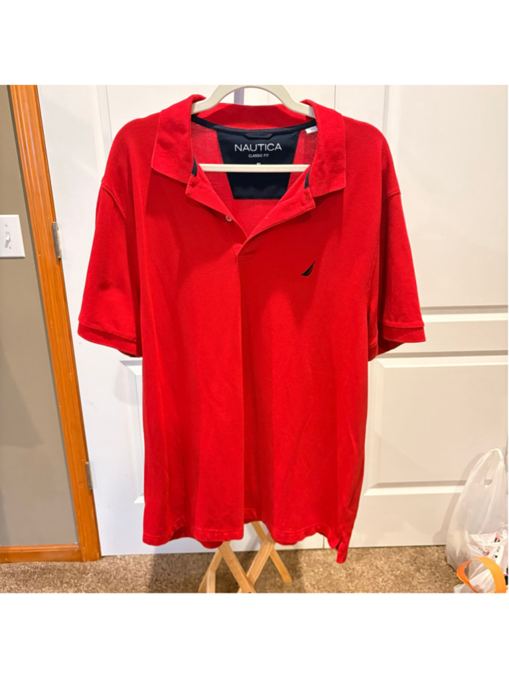 Nautica Men’s Polo Shirt XL Red Classic Fit Short Sleeve Embroidered Logo